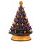 Casafield Hand-Painted Ceramic Halloween Tree, 15-Inch Pre-Lit Decoration with 128 Multi-Color Lights, Jack-O-Lantern and Star Toppers